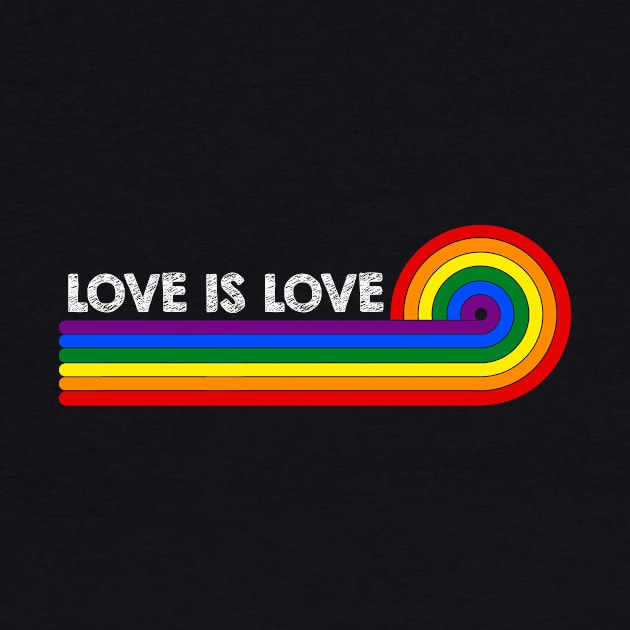 Gay Pride Vintage Rainbow LGBT Love Is Love by mittievance